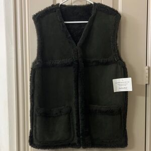 Authentic Burberry Genuine Shearling Reversible Vest